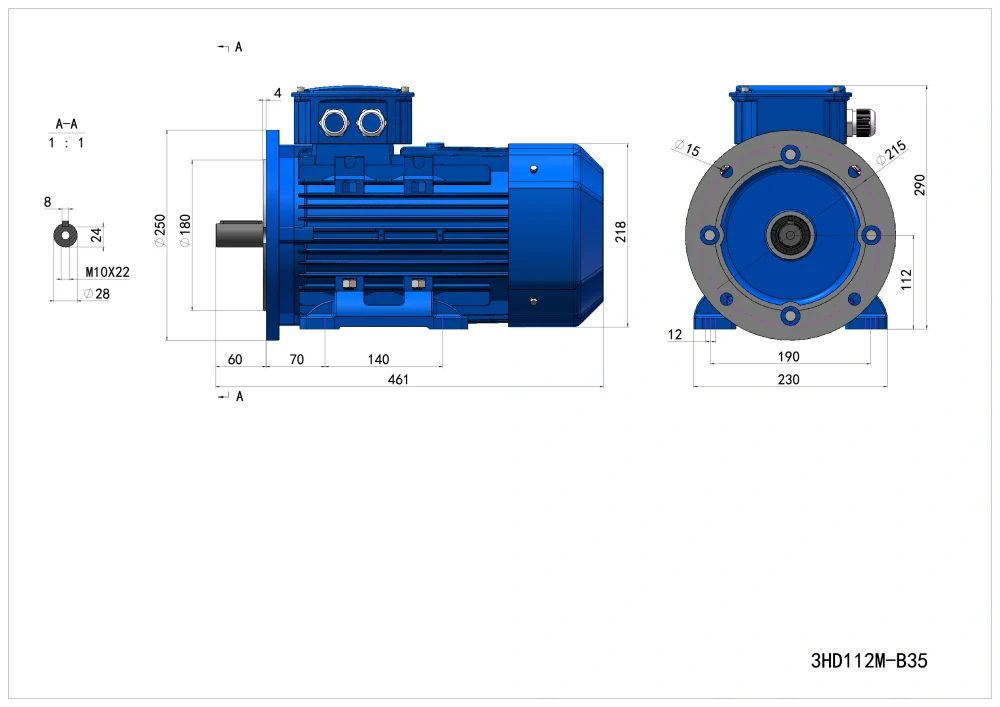 Elektromotor 3HD112M2-8 2,2kW, 690ot.