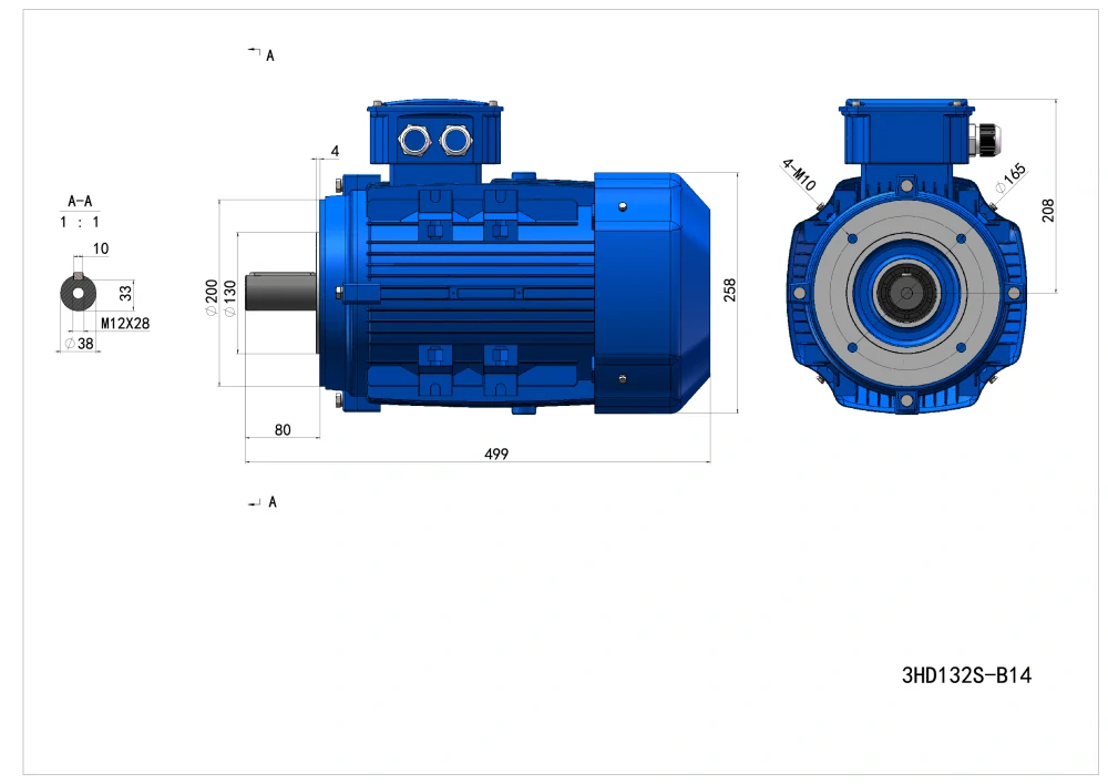 Elektromotor 3HD132S-8 2,2kW, 710ot.