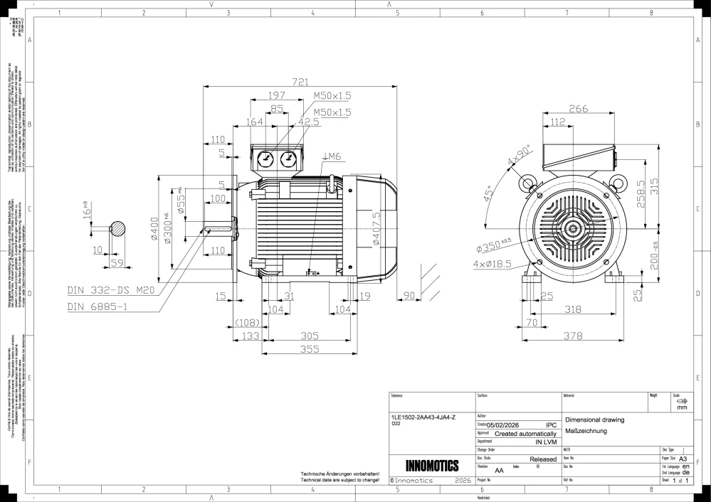 Elektromotor INNOMOTICS 30kW, 2960ot., 1LE1502-2AA43-4JA4