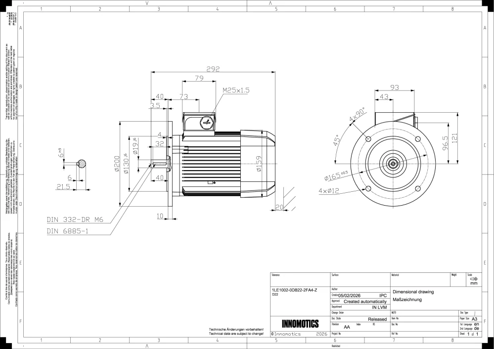Elektromotor INNOMOTICS 0,55kW, 1385ot., 1LE1002-0DB22-2FA4