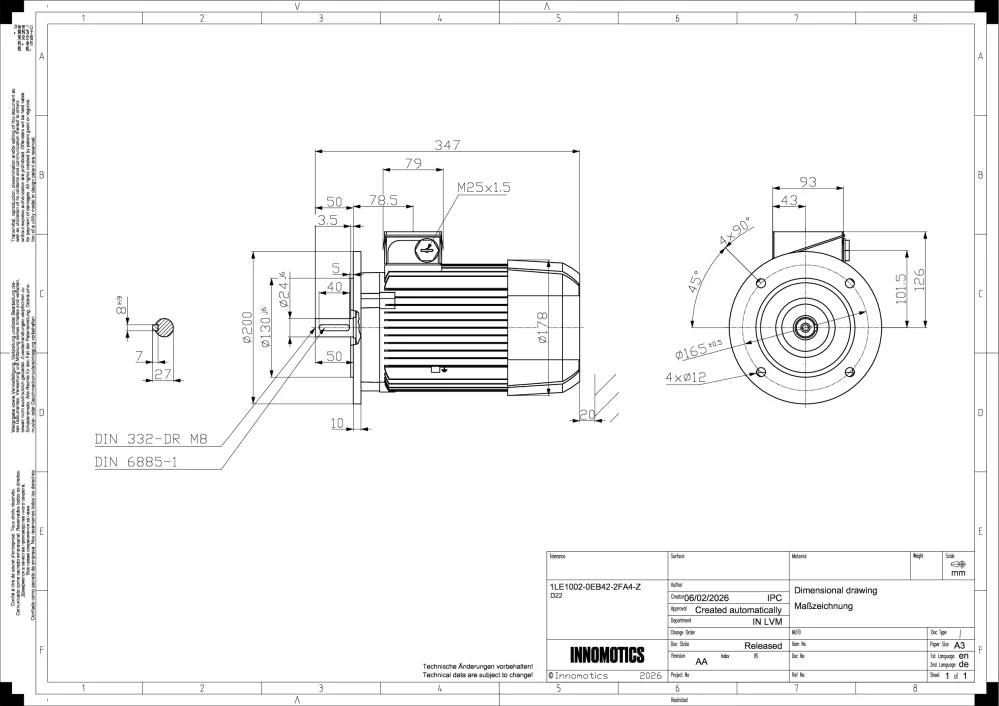 Elektromotor INNOMOTICS 1,5kW, 1410ot., 1LE1002-0EB42-2FA4