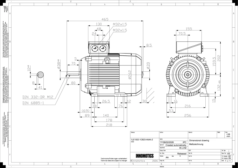Elektromotor INNOMOTICS 7,5kW, 1450ot., 1LE1002-1CB23-4AA4
