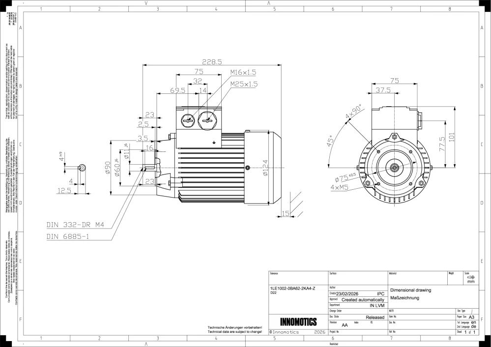 Elektromotor INNOMOTICS 0,37kW, 2795ot., 1LE1002-0BA62-2KA4