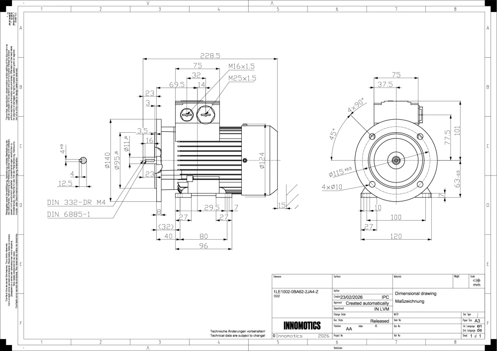 Elektromotor INNOMOTICS 0,37kW, 2795ot., 1LE1002-0BA62-2JA4