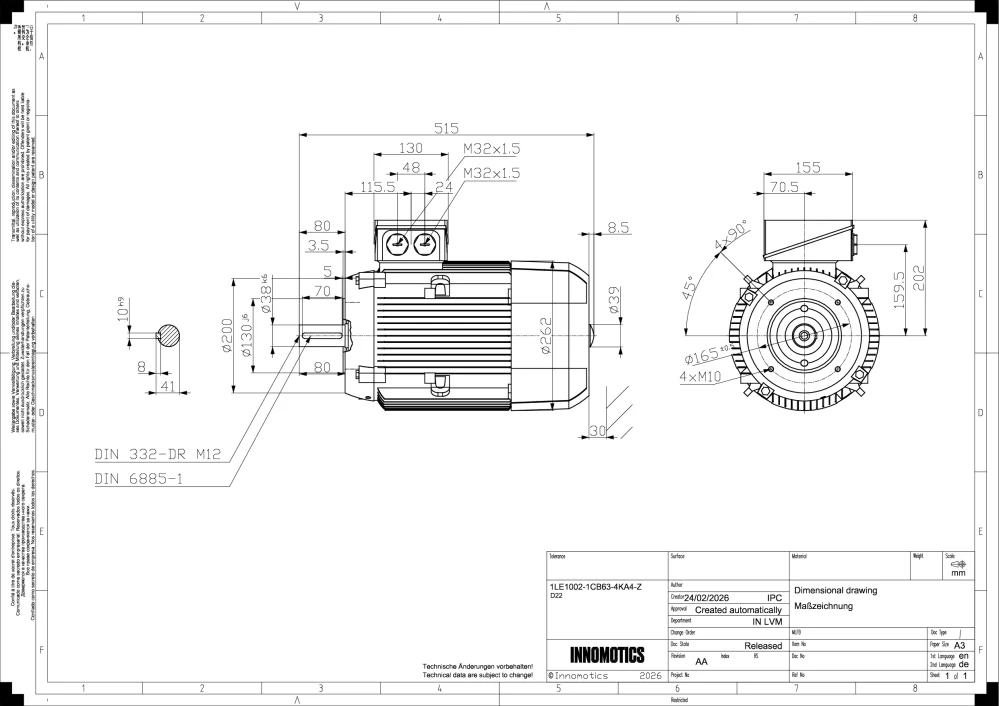 Elektromotor INNOMOTICS 11kW, 1450ot., 1LE1002-1CB63-4KA4
