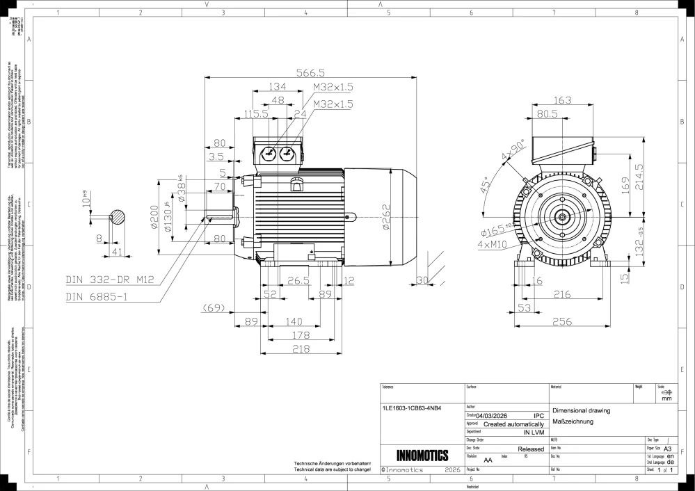 Elektromotor INNOMOTICS 11kW, 1470ot., 1LE1603-1CB63-4NB4