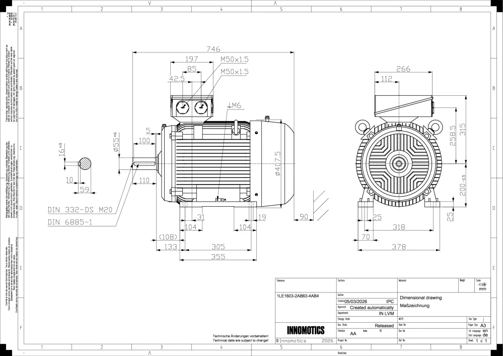 Elektromotor INNOMOTICS 37kW, 1475ot., 1LE1603-2AB63-4AB4