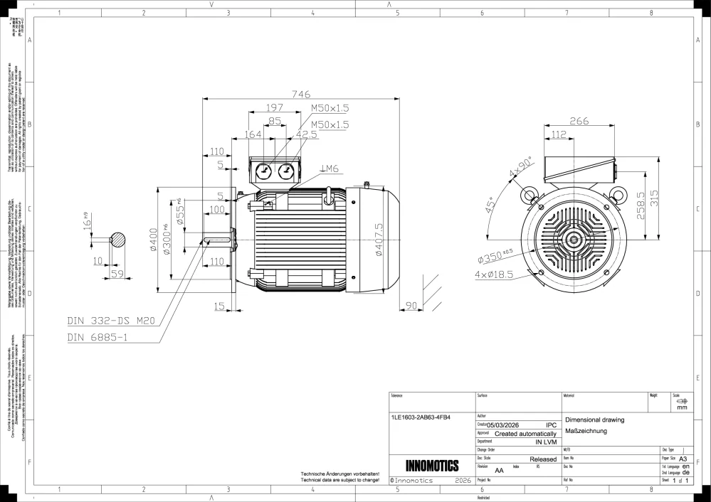Elektromotor INNOMOTICS 37kW, 1475ot., 1LE1603-2AB63-4FB4