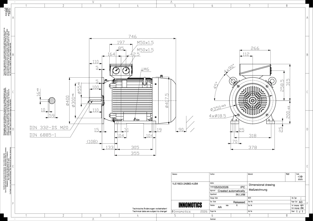Elektromotor INNOMOTICS 37kW, 1475ot., 1LE1603-2AB63-4JB4