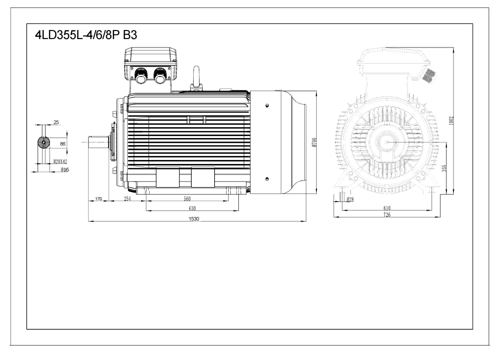 Elektromotor 4LD355L-4 315kW, 1490ot.