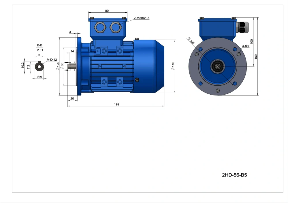 Elektromotor 2HD562-2 0,12kW, 2700ot.