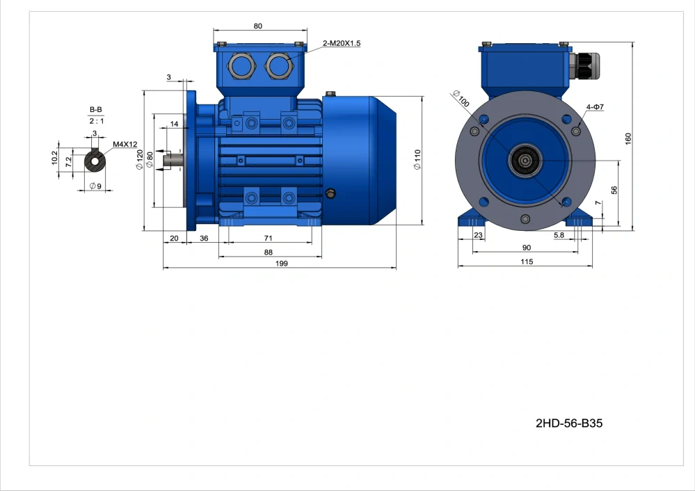Elektromotor 2HD562-2 0,12kW, 2700ot.