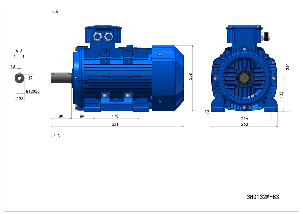 Elektromotor 3HD132M3-2 11kW, 2940ot.