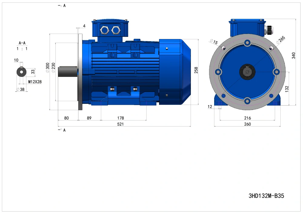 Elektromotor 3HD132M3-2 11kW, 2940ot.