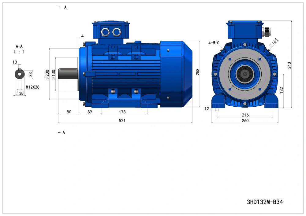 Elektromotor 3HD132M3-2 11kW, 2940ot.