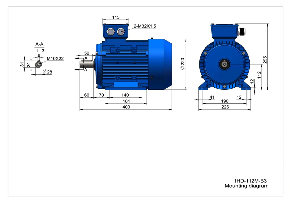 Elektromotor 1HD112M2-4 5,5kW, 1470ot.