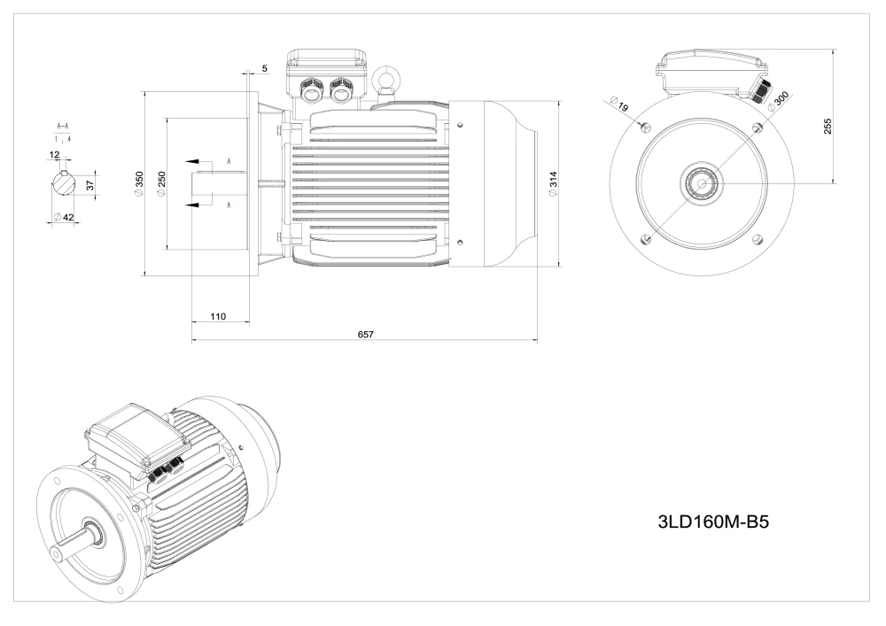 Elektromotor 3LD160M2-8 5,5kW, 720ot.
