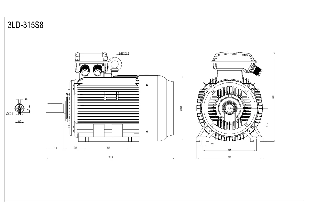Elektromotor 3LD315S-8 55kW, 735ot.