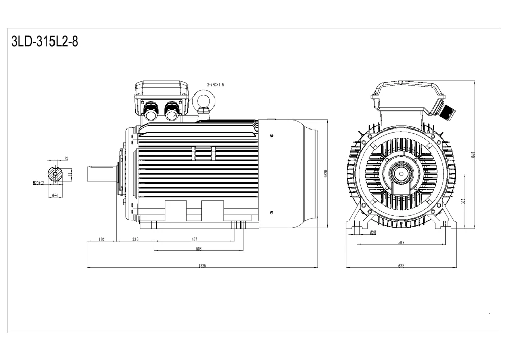 Elektromotor 3LD315L2-8 110kW, 740ot.