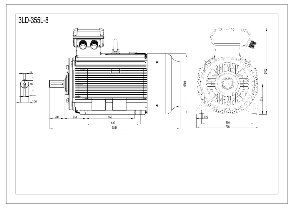 Elektromotor 3LD355L-8 200kW, 740ot.