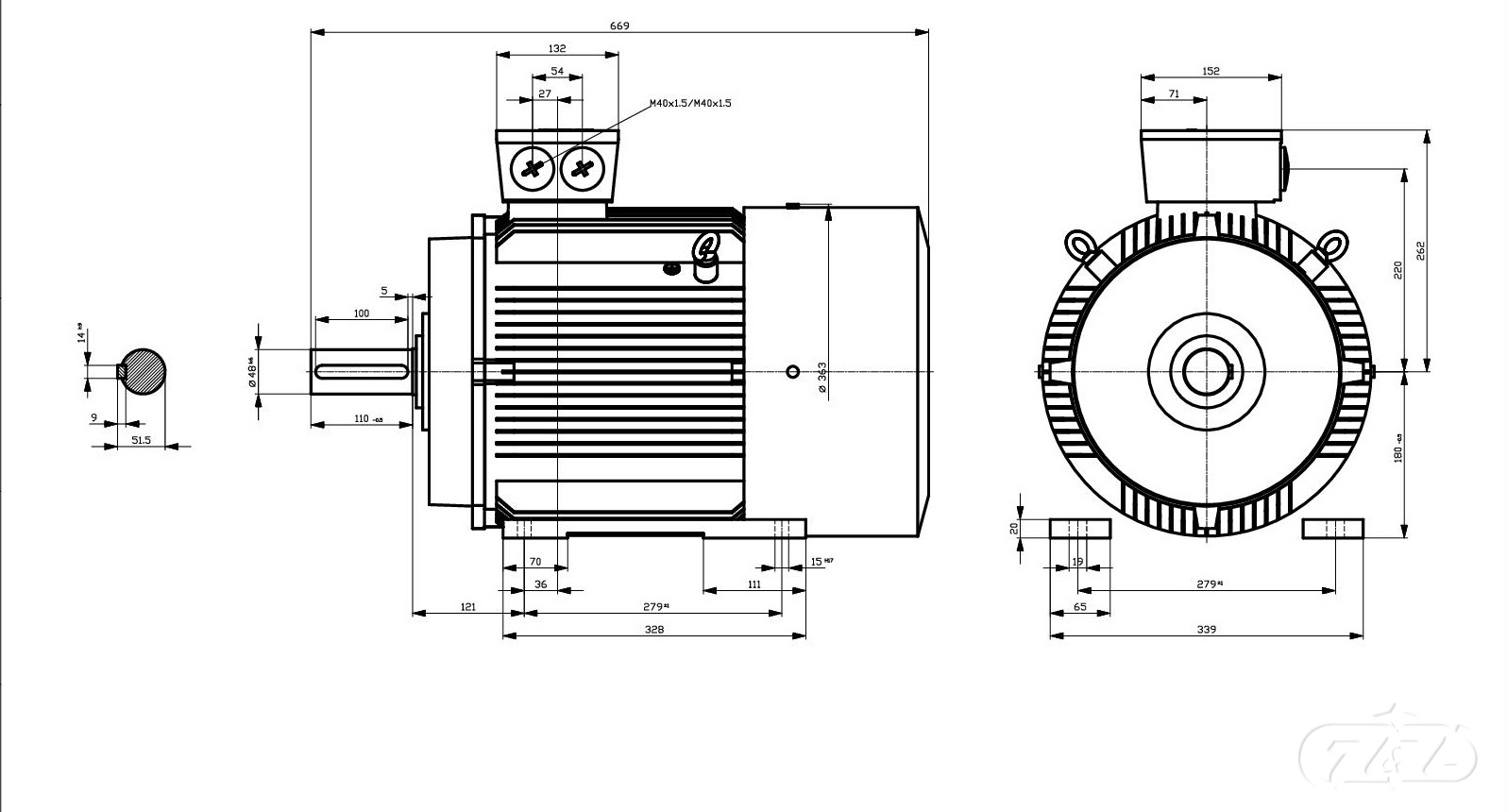 Elektromotor INNOMOTICS, 11kW, 725ot., 1LE1503-1ED43-4AA4