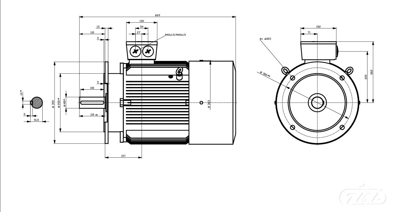 Elektromotor INNOMOTICS, 11kW, 725ot., 1LE1503-1ED43-4FA4