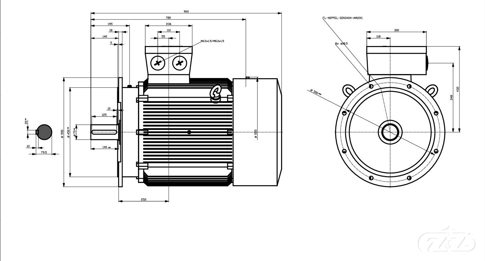 Elektromotor INNOMOTICS, 45kW, 735ot., 1LE1503-2DD23-4FA4