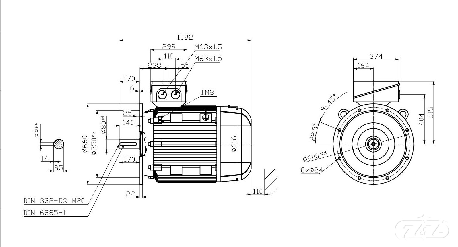 Elektromotor INNOMOTICS, 110kW, 1488ot., 1LE1503-3AB03-4FA4