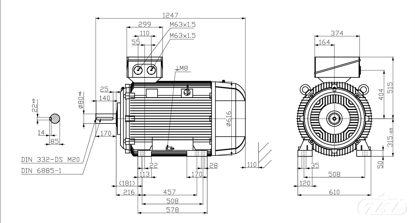 Elektromotor INNOMOTICS, 132kW, 1490ot., 1LE1503-3AB23-4AA4