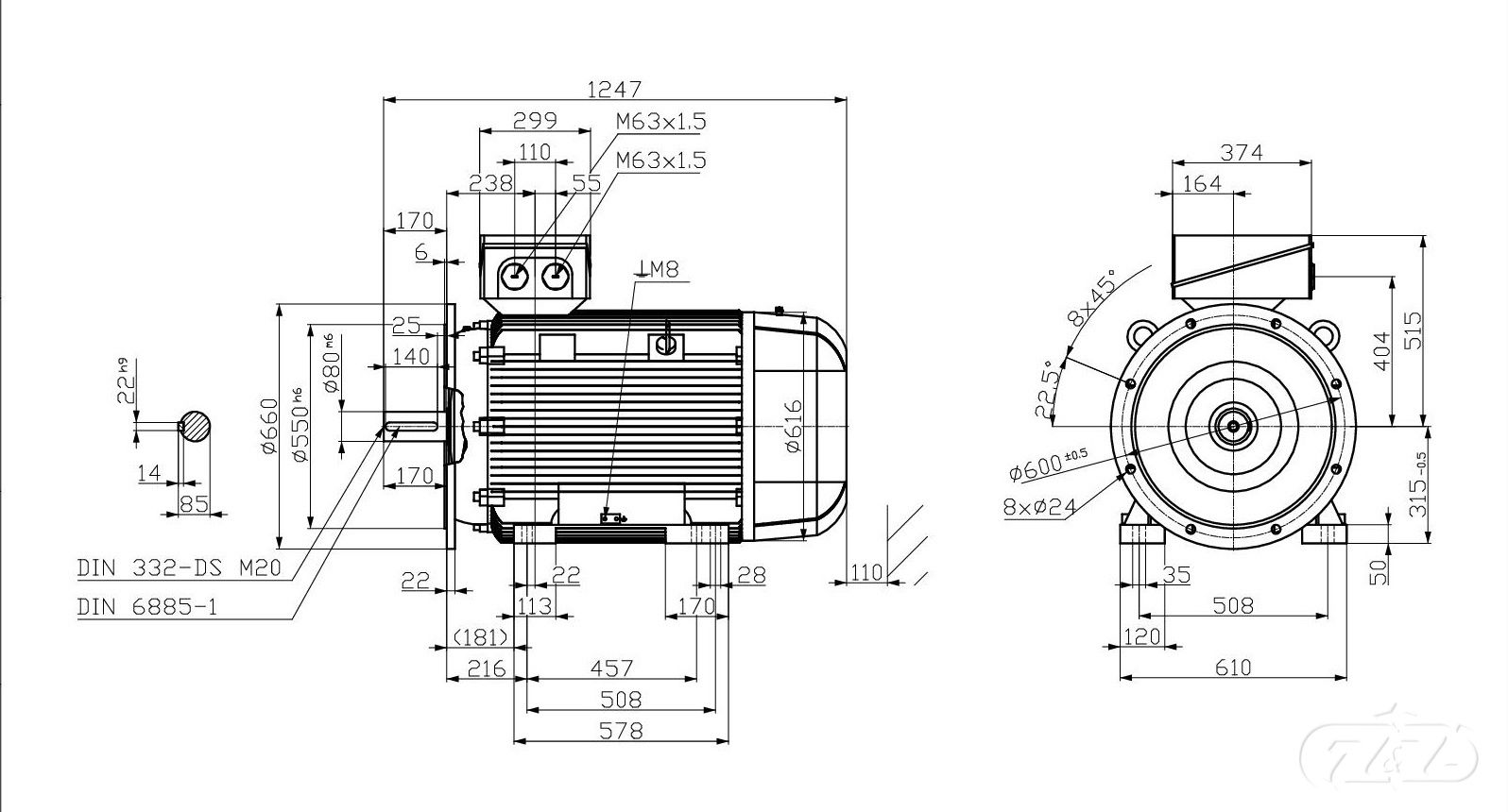 Elektromotor INNOMOTICS, 132kW, 1490ot., 1LE1503-3AB23-4JA4