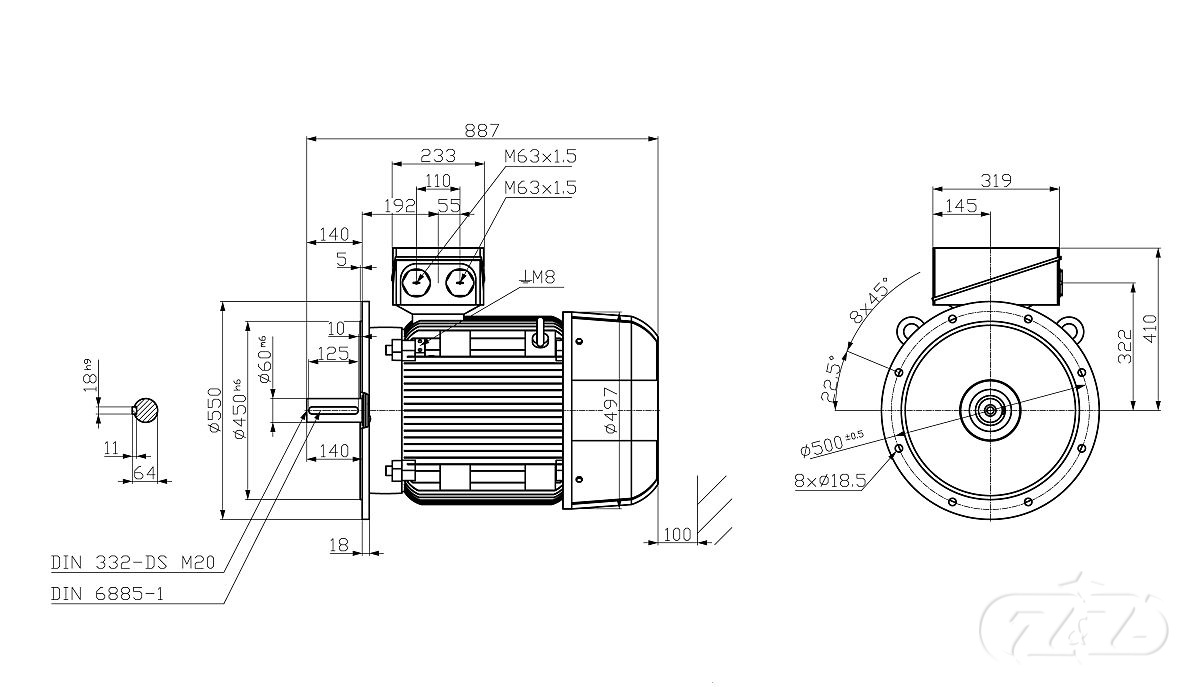 Elektromotor SIEMENS 55kW, 2970ot., 1LE1603-2CA23-4FB4