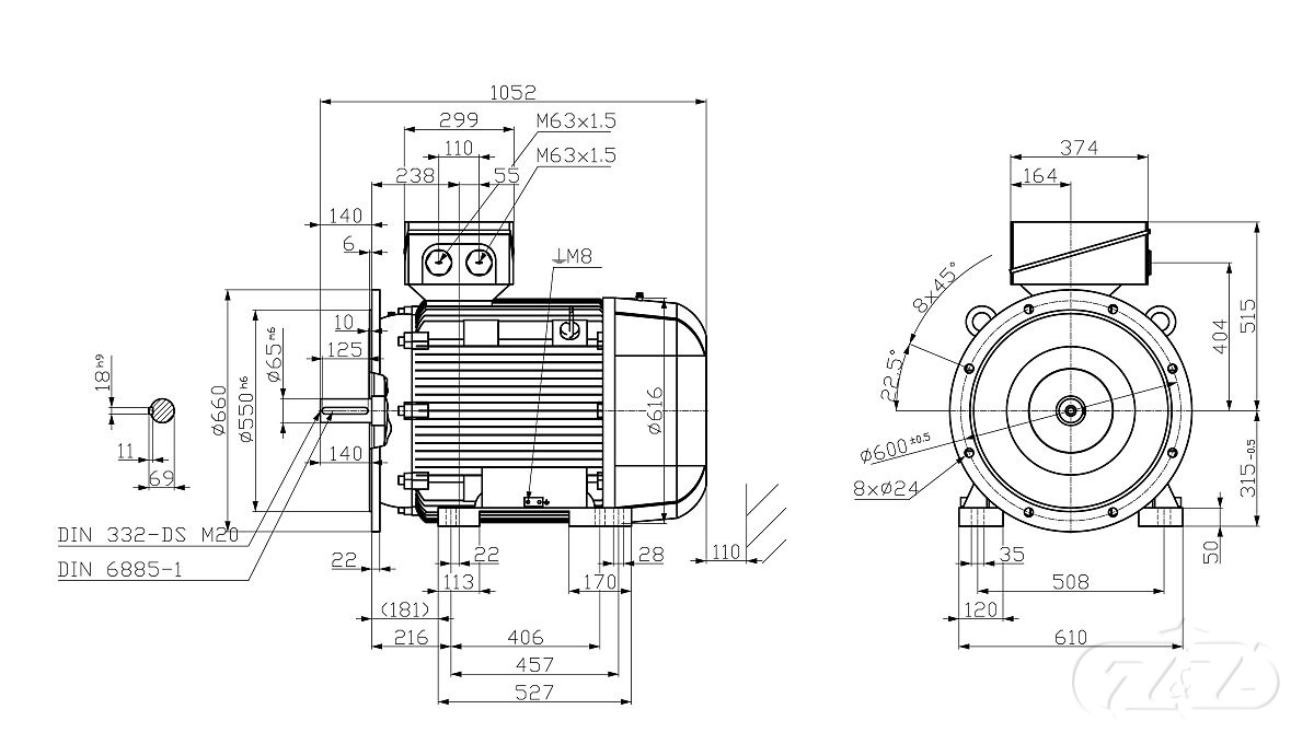 Elektromotor SIEMENS 110kW, 2982ot., 1LE1603-3AA03-4JB4