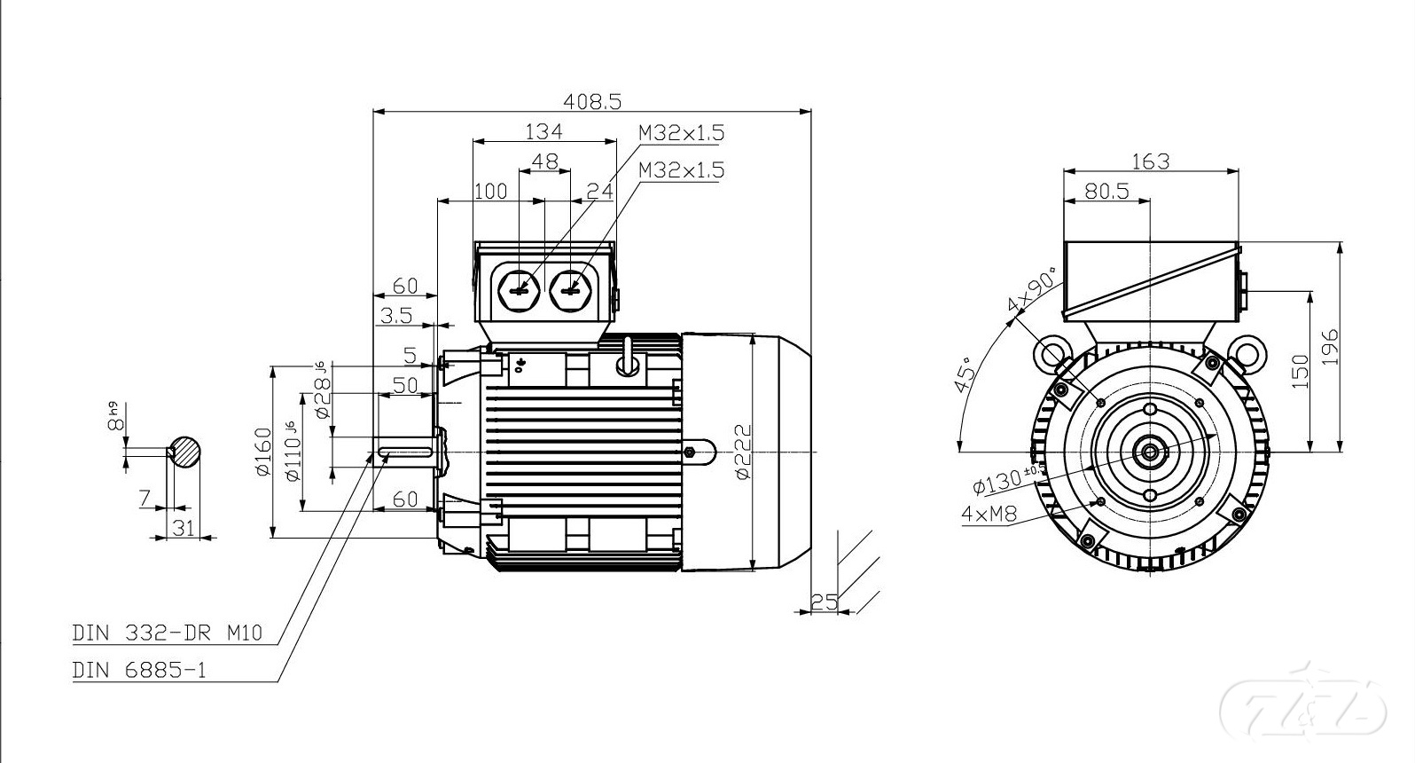 Elektromotor INNOMOTICS, 4kW, 1460ot., 1LE1603-1BB23-4KB4