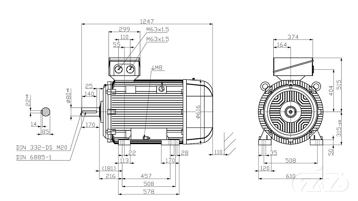 Elektromotor INNOMOTICS, 132kW, 1490ot., 1LE1603-3AB23-4AB4
