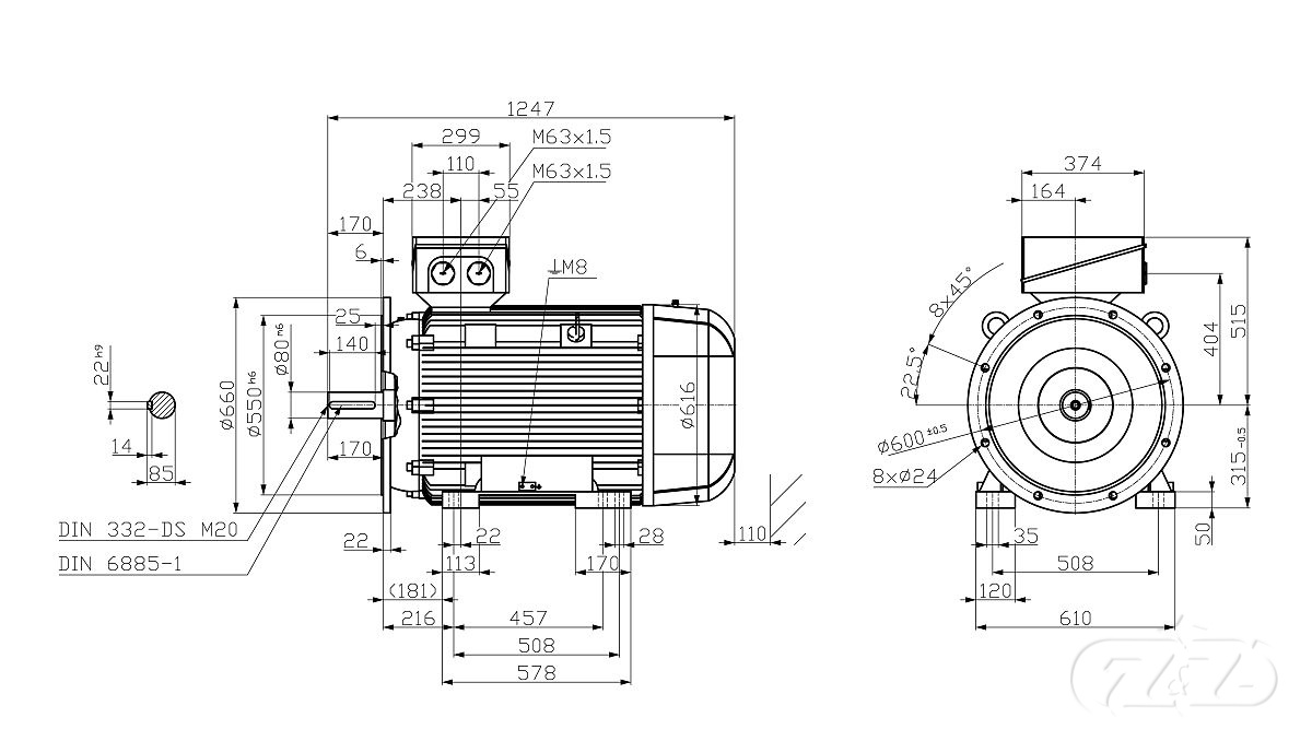 Elektromotor INNOMOTICS, 132kW, 1490ot., 1LE1603-3AB23-4JB4