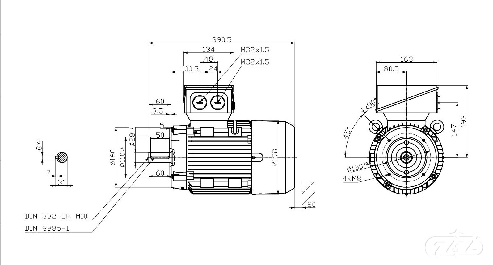 Elektromotor INNOMOTICS, 1,5kW, 970ot., 1LE1603-1AC42-2KB4