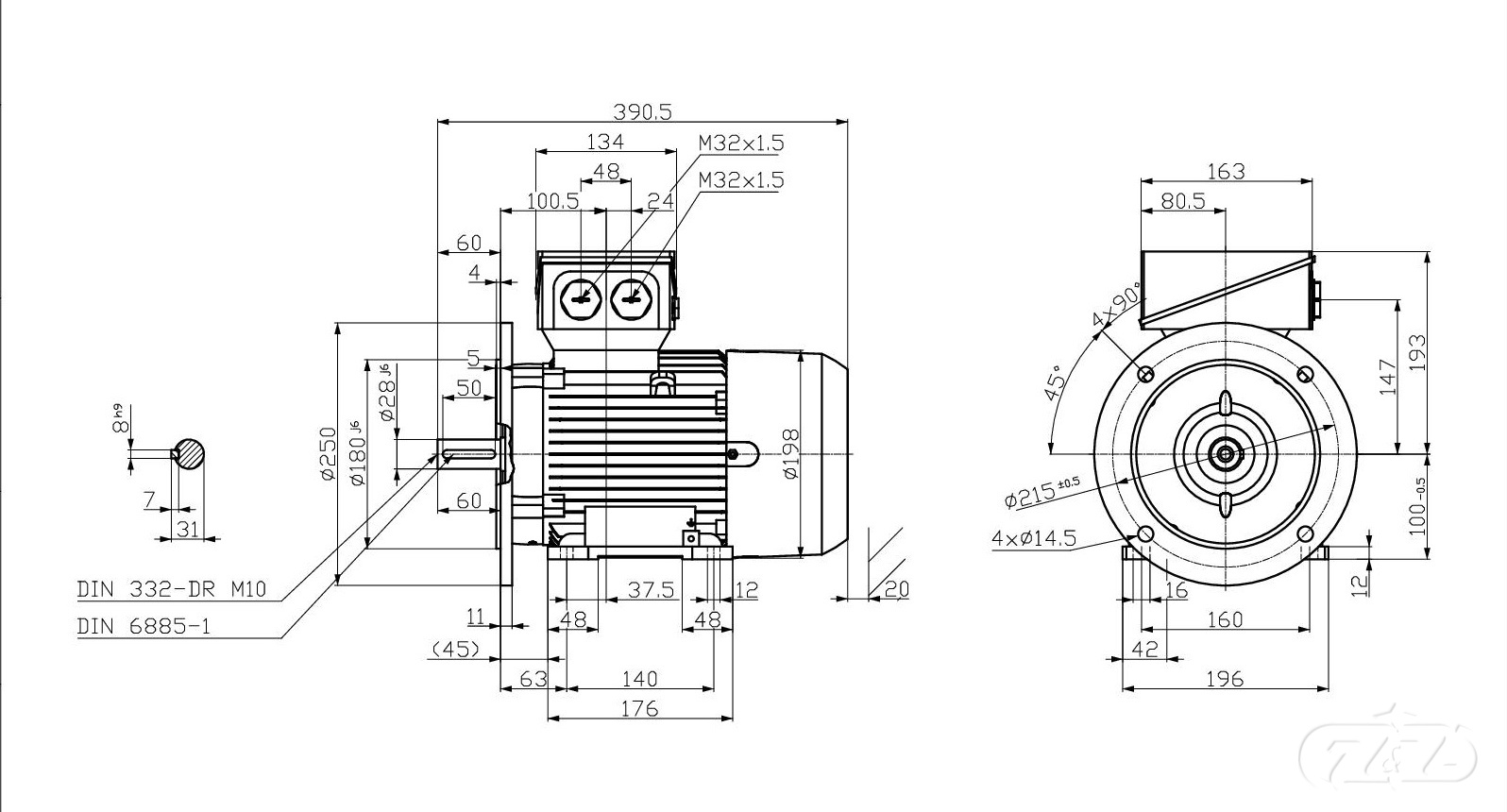 Elektromotor INNOMOTICS, 1,5kW, 970ot., 1LE1603-1AC42-2JB4