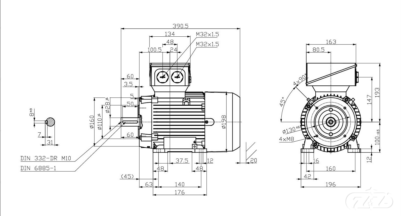 Elektromotor INNOMOTICS, 1,5kW, 970ot., 1LE1603-1AC42-2NB4