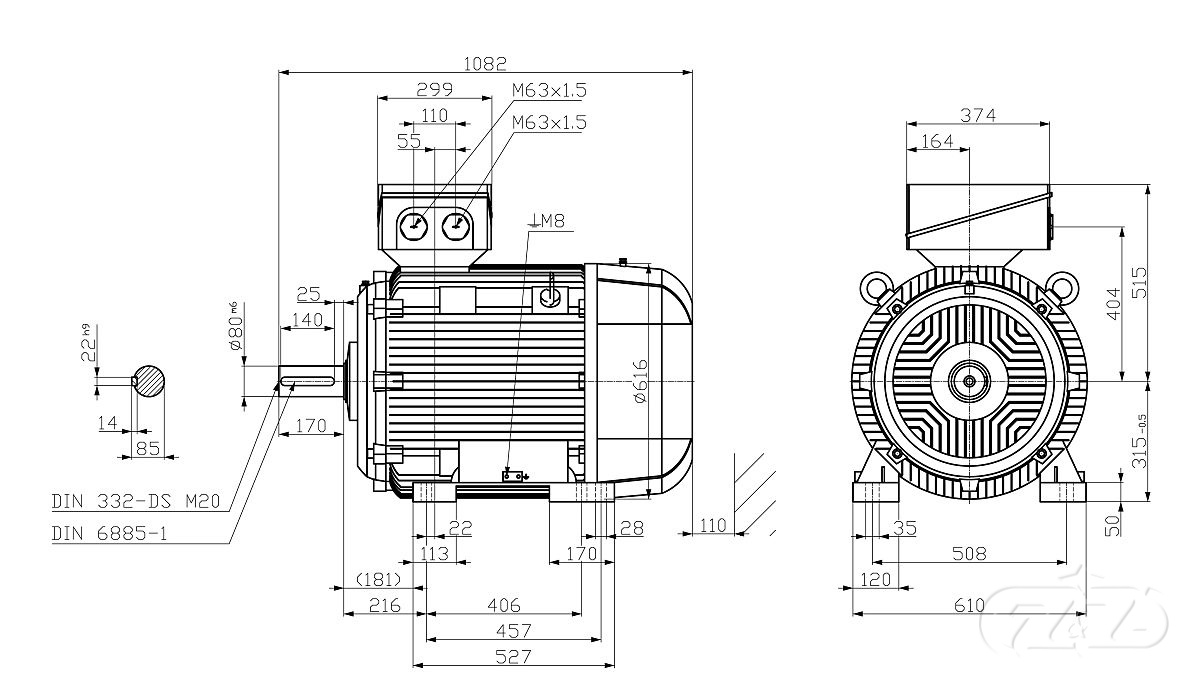 Elektromotor INNOMOTICS, 75kW, 990ot., 1LE1603-3AC03-4AB4