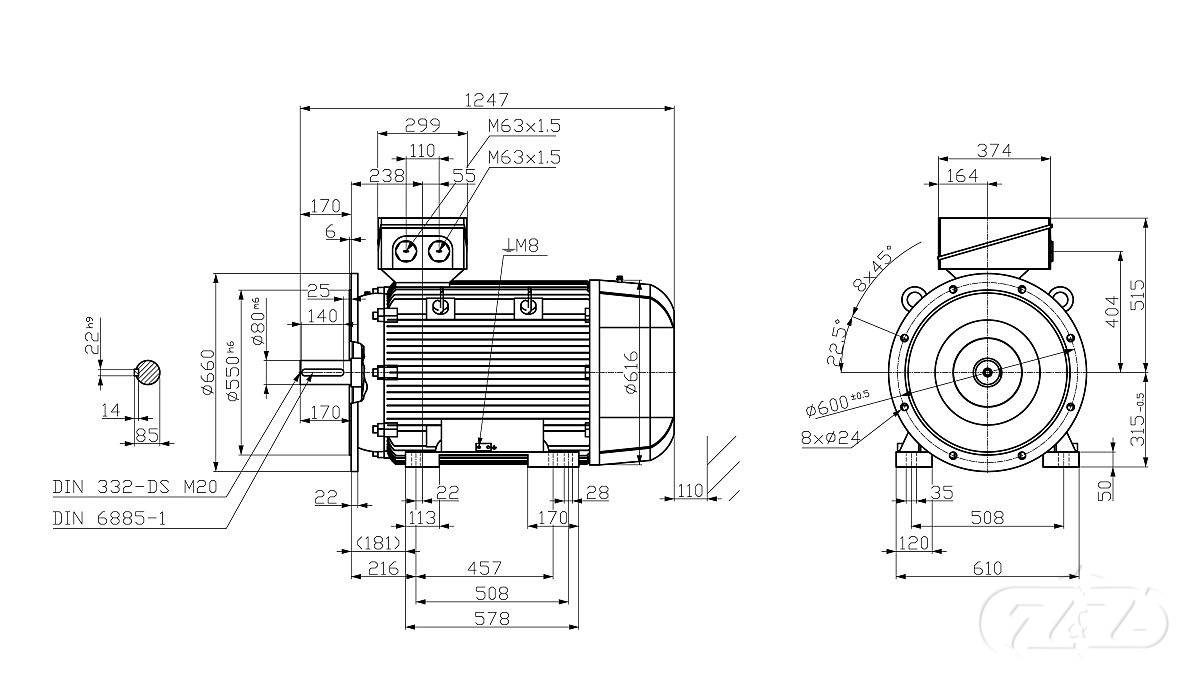 Elektromotor INNOMOTICS, 110kW, 991ot., 1LE1603-3AC43-4JB4