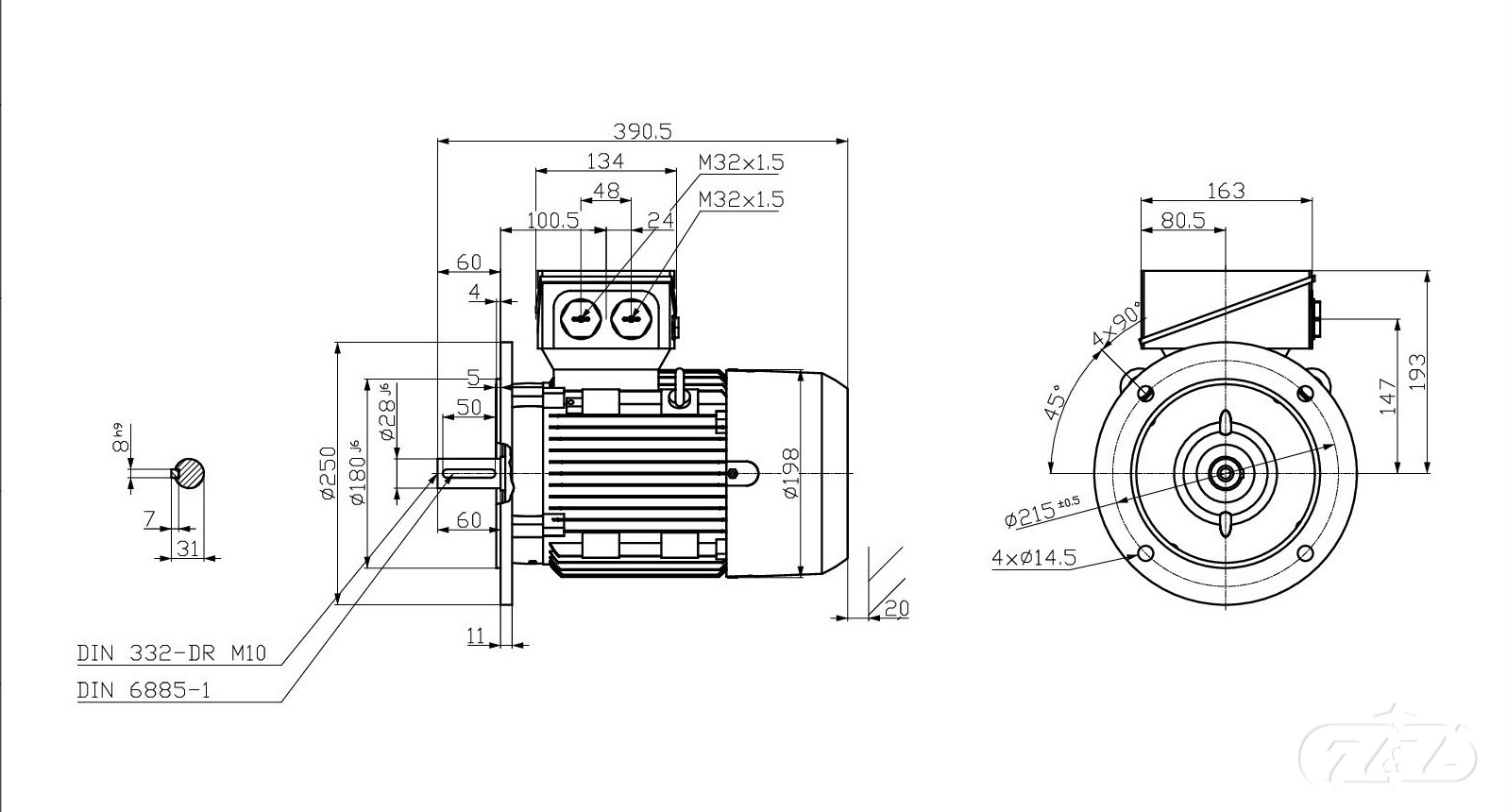 Elektromotor SIEMENS 0,75kW, 710ot., 1LE1603-1AD42-2FB4