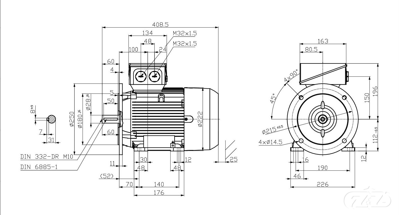 Elektromotor SIEMENS 3kW, 725ot., 1LE1603-1CD22-2JB4