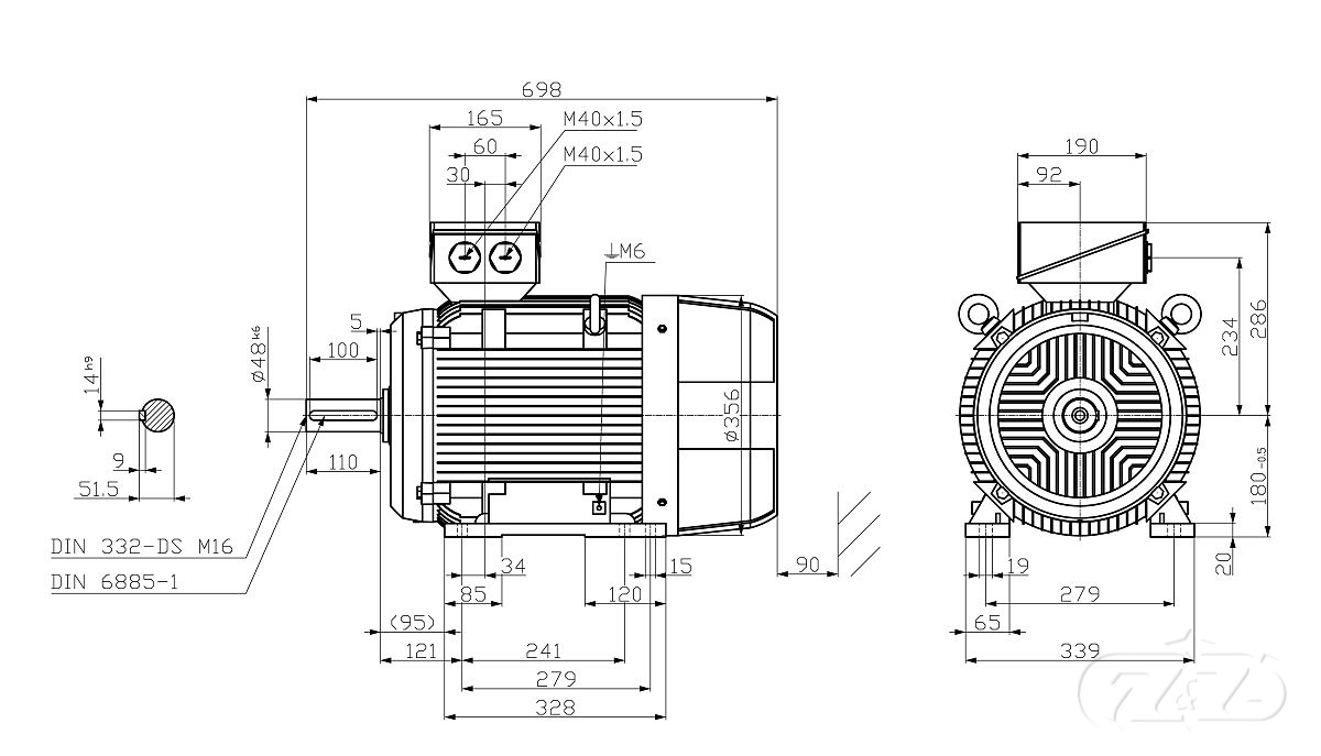Elektromotor SIEMENS 11kW, 725ot., 1LE1603-1ED43-4AB4