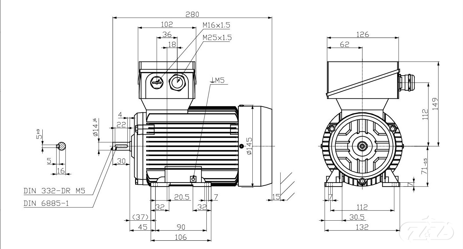 Elektromotor INNOMOTICS, 0,55kW, 2860ot., 1MB1533-0CA32-2AA4