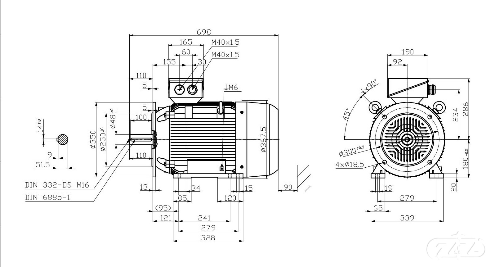 Elektromotor INNOMOTICS, 22kW, 2950ot., 1MB1533-1EA23-4JA4
