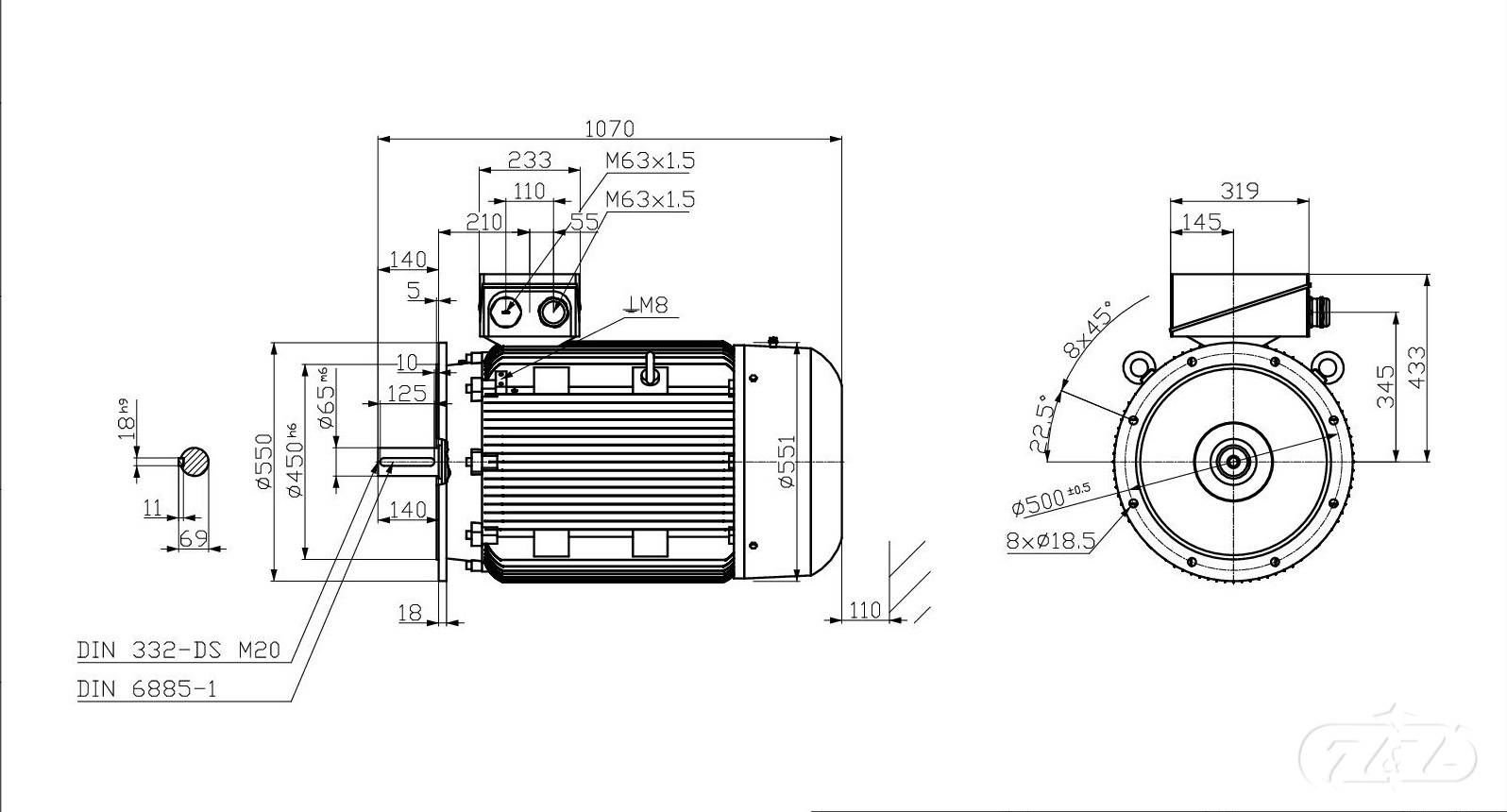Elektromotor INNOMOTICS, 90kW, 2975ot., 1MB1533-2DA23-4FA4