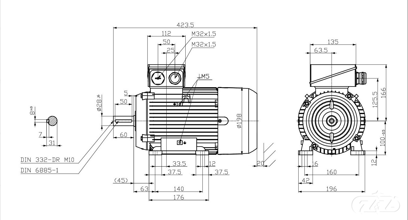 Elektromotor INNOMOTICS, 2,2kW, 1465ot., 1MB1033-1AB42-2AA4