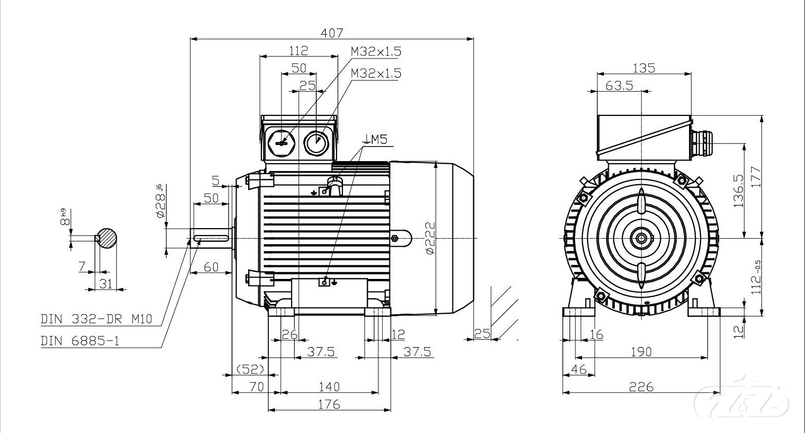 Elektromotor INNOMOTICS, 4kW, 1460ot., 1MB1033-1BB23-4AA4