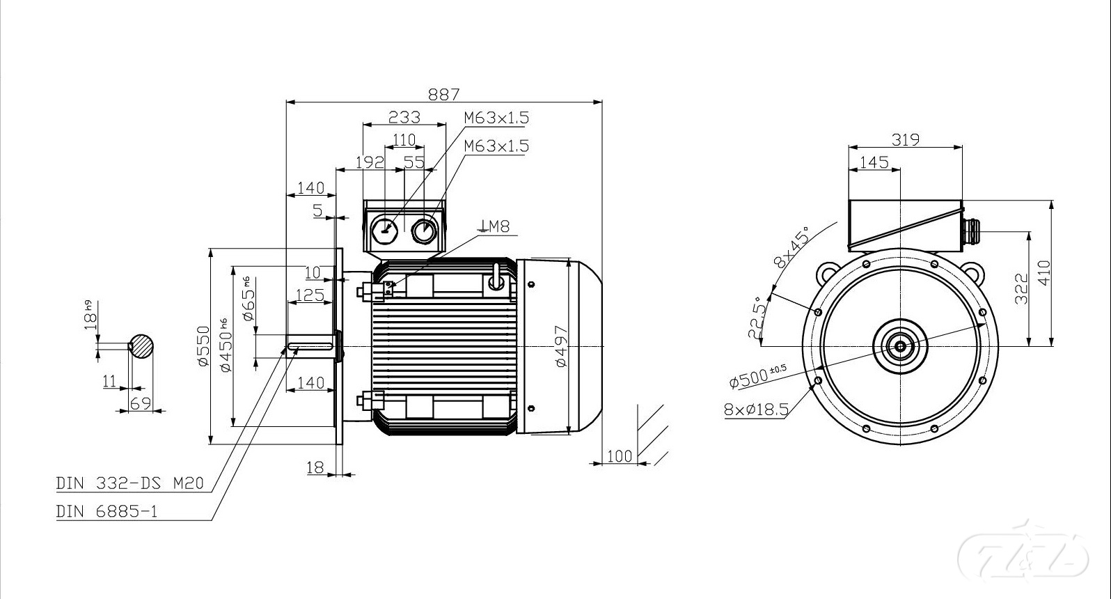 Elektromotor INNOMOTICS, 55kW, 1482ot., 1MB1533-2CB23-4FA4