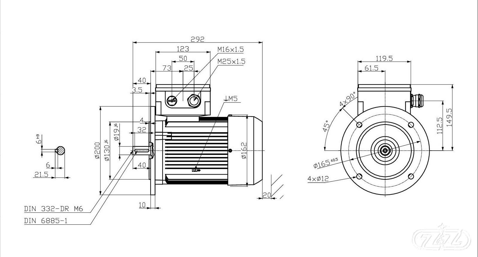 Elektromotor INNOMOTICS, 0,37kW, 940ot., 1MB1033-0DC22-2FA4
